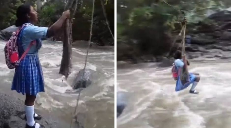 Así cruzan los niños. 