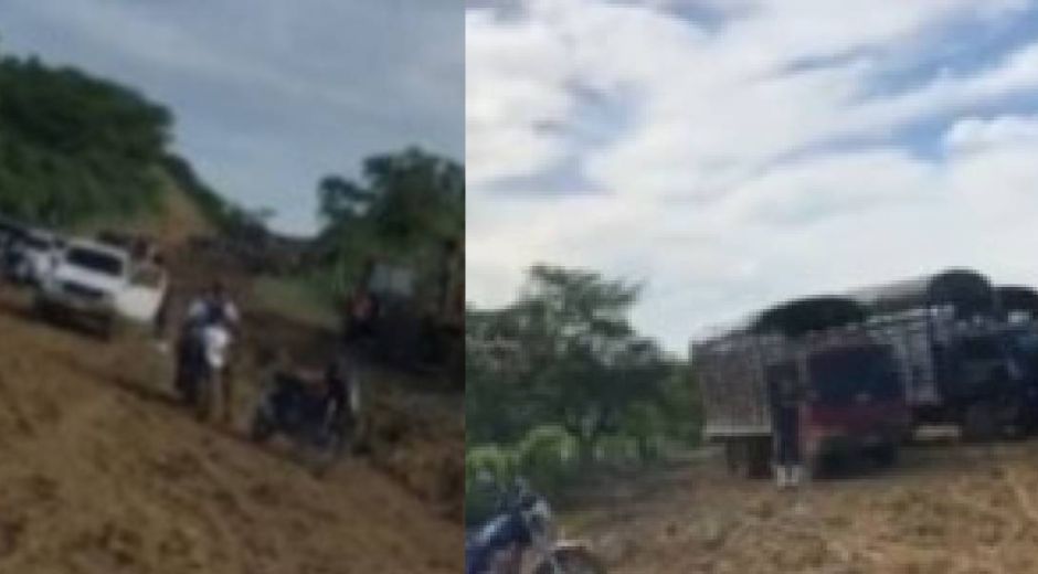 Captura de Video. Dos horas estuvo la vía bloqueada.