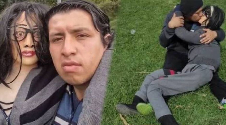 Cristian y su novia de trapo