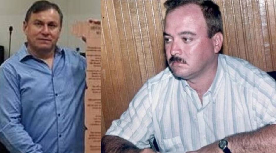 Fernando Bermúdez (izq.) y el periodista asesinado Nelson Carvajal (der.).