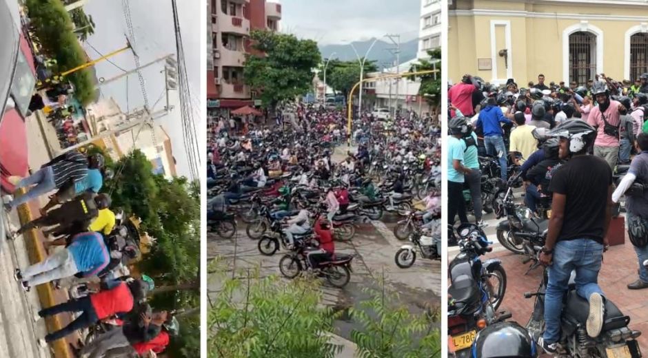 Archivo Imagen de referencia - la más reciente protesta de motorizados.