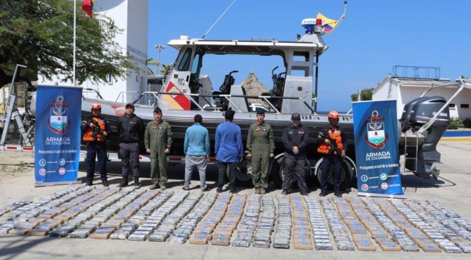 Capturados y cocaína incautada cerca a Puerto Bolívar.