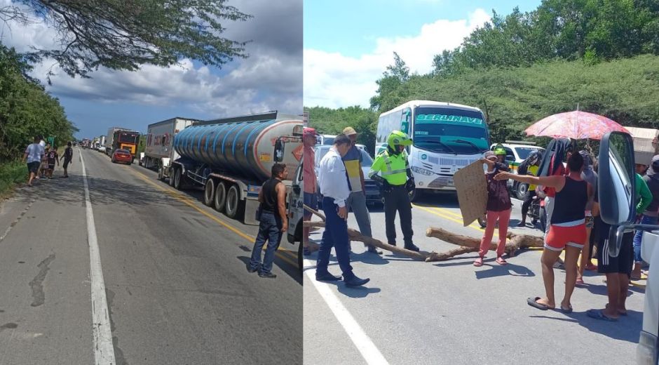 Trancones en la vía.