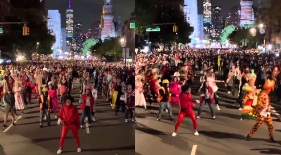 Homenaje a Michael Jackson con la coreografía Thriller en NY