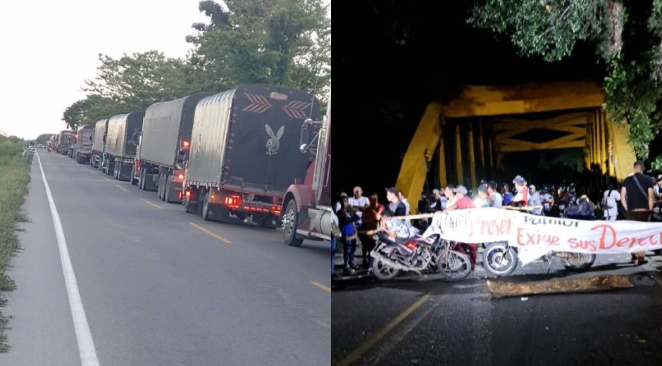 Seguimiento.co Así luce la vía bloqueada.