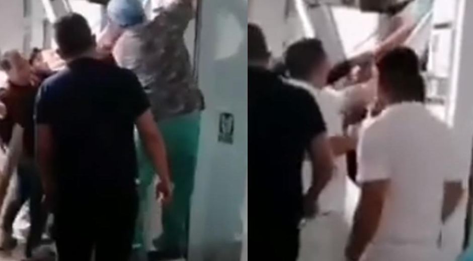 Momentos en que trabajadores del hospital auxilian a la menor.