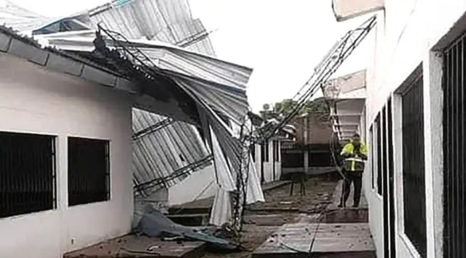 Fuertes vientos causaron estragos en un colegio en Fundación Magdalena.