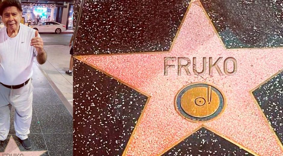 'Fruko' en su estrella en el Paseo de la Fama.