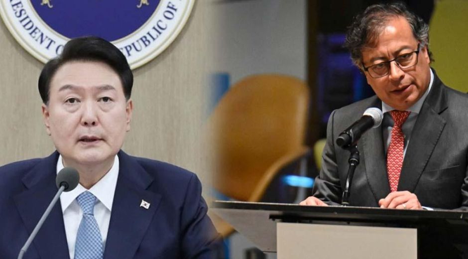 Yoon Suk Yeol, presidente de Corea del Sur, y Gustavo Petro, presidente de Colombia.