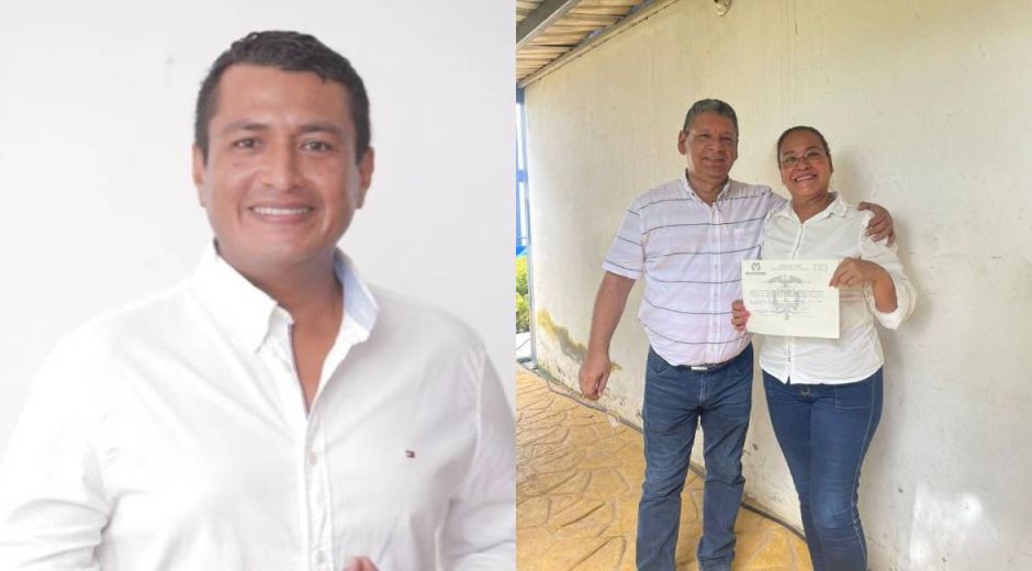 Ronald Flórez Sierra (izq.); Jorge Castaño y Nohora Rangel (der.).