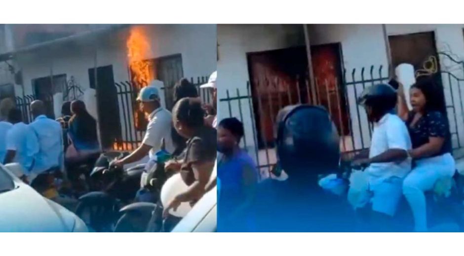 Vivienda incendiada por la comunidad.