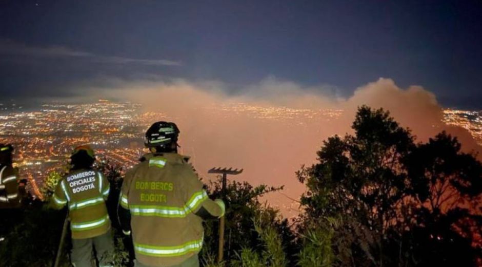Incendio en cerros orientales de Bogotá