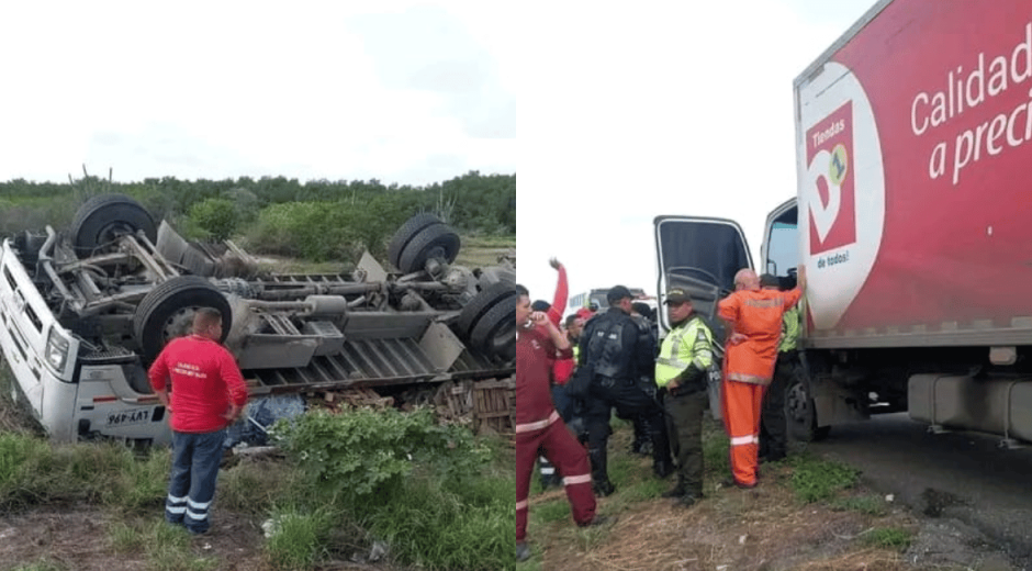 Vehículo se volcó en Tasajera y el ESMAD evitó que fuera saqueado