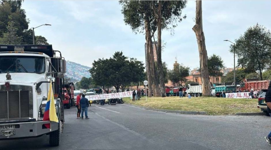 Bloqueo en Bogotá, por manifestaciones. 