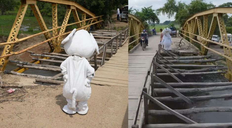 Elefante Blanco Colombia en el puente Michichoa