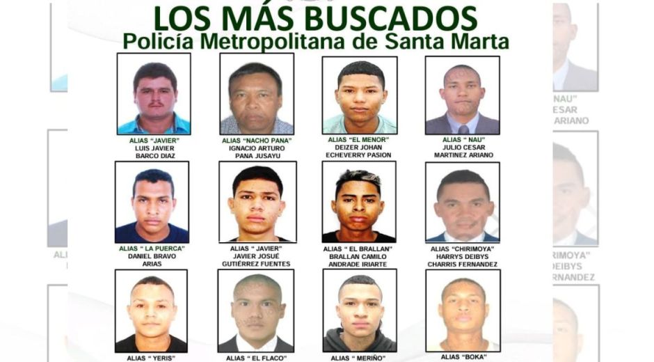 Cortesía Los más buscados en Santa Marta