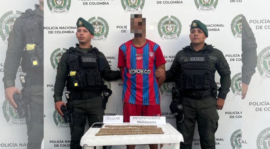 Captura de sujeto con droga.