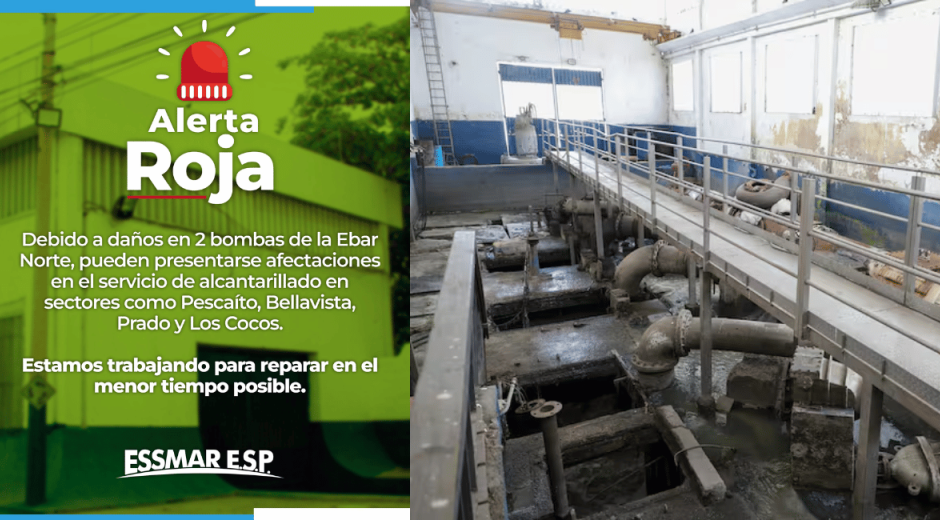 Fallas eléctricas afectan estación de bombeo en Santa Marta