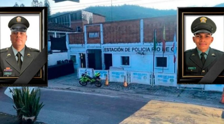 cortesía. Patrulleros de la Policía muertos en hostigamiento armado contra la estación de Policía de Río de Oro