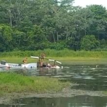 La aeronave estaba tripulada por cuatro miembros de la institución.