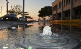 Desbordamiento de aguas negras en el Centro de Santa Marta. 