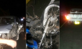 Estado en que quedaron los dos vehículos en el accidente en Sabanalarga.