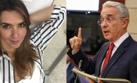 Mónica Rodríguez y Álvaro Uribe.