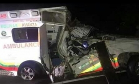 Así quedó la ambulancia que se accidentó en el Cesar.