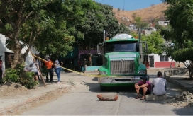 Protesta de habitantes de María Eugenia, sector Caribe.