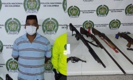 Oscar Herrera fue capturado y deberá responder por el delito de tráfico, fabricación o porte de armas de fuego y municiones.