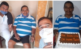 Andrés Orjuela recibiendo visitas en su casa a raíz de la campaña #AyudaSeguimiento