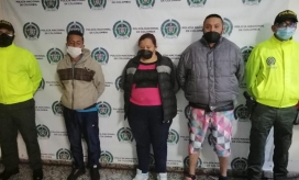Luis Eduardo Montenegro Peña, Lorena Patricia Sabogal y Jonathan Camilo Ruiz Lara, capturados.