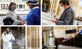 Algunas imágenes del protocolo aplicado en la sesión presencial del 27 de agosto.