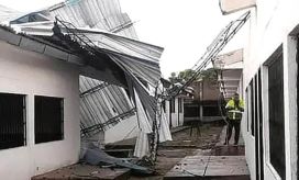 Fuertes vientos causaron estragos en un colegio en Fundación Magdalena.
