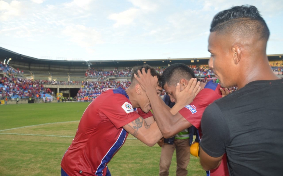 Oscar Mejía - Seguimiento.co Los jugadores celebraron y dejaron ver su emoción por el triunfo.