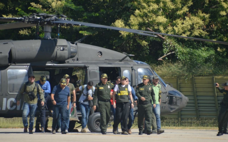 El helicoptero en donde venia la familiar de Gabriel García Marquez