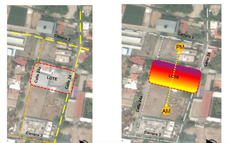 Plano geográfico de la nueva sede de la Cámara de Comercio.