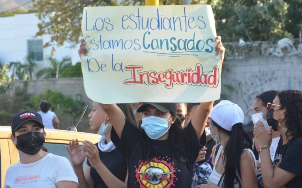 Marcha de estudiantes de la Universidad del Magdalena.