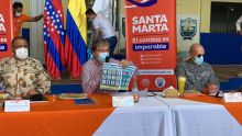 Carlos Holmes Trujillo, durante el Consejo de Seguridad extraordinario en Santa Marta.